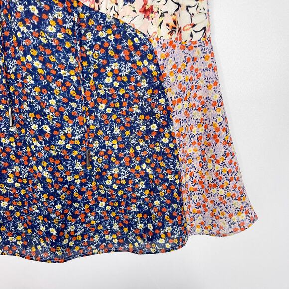 Anthropologie HD in Paris 0 Palo Alto Floral Blouse Floral Patchwork Tie Front - Picture 4 of 12